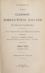 Clemson Catalog, 1904-1905, Volume unknown