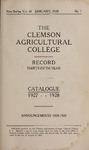 Clemson Catalog, 1927-1928, Volume 3