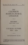 Clemson Catalog, 1933-1934, Volume 9