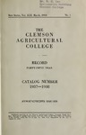 Clemson Catalog, 1937-1938, Volume 13