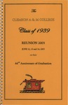 Clemson A&M College Class of 1939 Reunion Program 2003