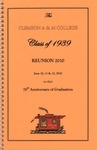 Clemson A&M College Class of 1939 Reunion Program 2010 by Clemson University