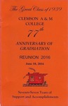 Clemson A&M College Class of 1939 Reunion Program 2016 by Clemson University