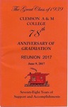 Clemson A&M College Class of 1939 Reunion Program 2017 by Clemson University