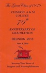 Clemson A&M College Class of 1939 Reunion Program 2018