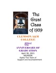 Clemson A&M College Class of 1939 Reunion Program 2021